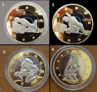Лот: 3427778. Фото: 1. Сувенирная монета 6 SEX euros. Сувенирные