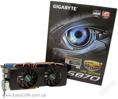 Лот: 2953439. Фото: 1. Gigabyte Radeon HD 5870 OC (GV-R587OC-1GD... Видеокарты