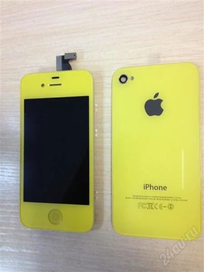 Лот: 2135266. Фото: 1. Желтый дисплей и задняя крышка... Дисплеи, дисплейные модули, тачскрины