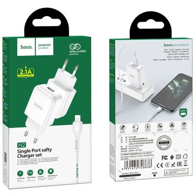 Лот: 22149693. Фото: 1. СЗУ HOCO N2 single USB port 2... Зарядные устройства, блоки питания, адаптеры сетевые для смартфонов