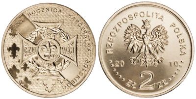 Лот: 4499706. Фото: 1. 2 злотых 2010 год. 100-летие польского... Европа