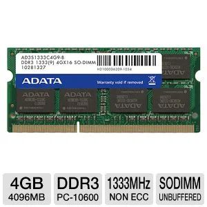 Лот: 5112682. Фото: 1. 4GB RAM DDR3 A-DATA PC3-10600s... Оперативная память