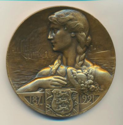 Лот: 10959568. Фото: 1. Дания 1921 Медаль 50-летие основания... Памятные медали