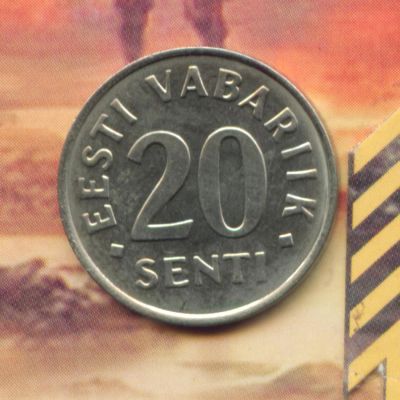 Лот: 4726738. Фото: 1. эстония 20 сенти 2006 (Никелированная... Страны СНГ и Балтии