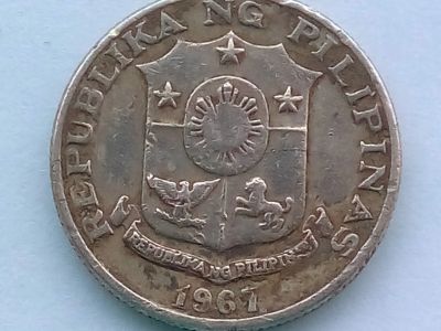 Лот: 19907835. Фото: 1. Монета Филиппины 25 сентимо, 1967. Азия