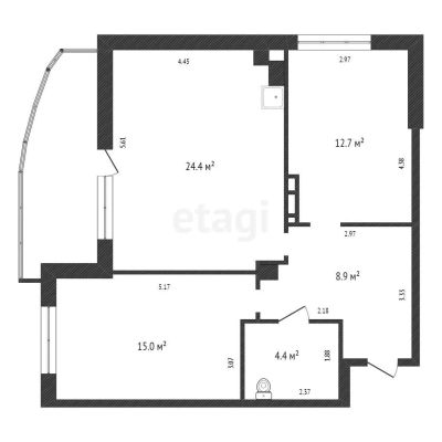 Лот: 21099154. Фото: 1. Продам 2-комн. кв. 66.4 кв.м... Квартиры, студии