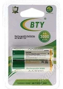 Лот: 4292219. Фото: 1. 3000mAh 1.2V BTY AA Ni-MH аккумуляторы... Батарейки, аккумуляторы, элементы питания