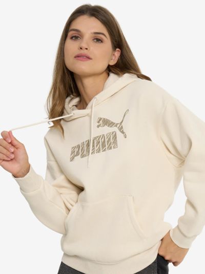 Лот: 23494698. Фото: 1. Худи женское PUMA Ess+, Бежевый. Другое (спортивная одежда)