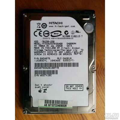 Лот: 9133977. Фото: 1. Жесткий диск для ноутбука Hitachi... Жёсткие диски (HDD)