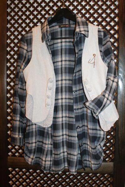 Лот: 4538896. Фото: 1. Рубашка и жилет Paolo Conte (стильная... Блузы, рубашки