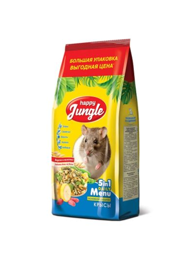 Лот: 18658070. Фото: 1. Happy Jungle. Корм для крыс 900г. Корма