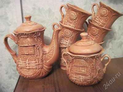 Лот: 268299. Фото: 1. Чайный сервис глиняный возможна... Сервизы, наборы посуды