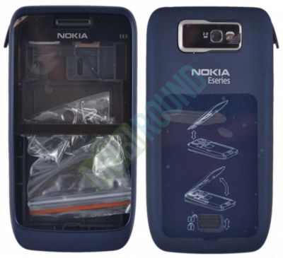 Лот: 3656831. Фото: 1. чёрный c синим корпус nokia E63. Корпуса, клавиатуры, кнопки