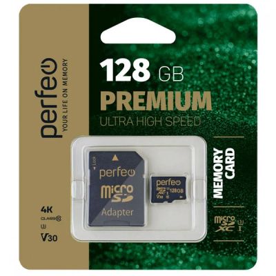 Лот: 22142670. Фото: 1. КАРТА ПАМЯТИ PERFEO microSDXC128GB... Карты памяти