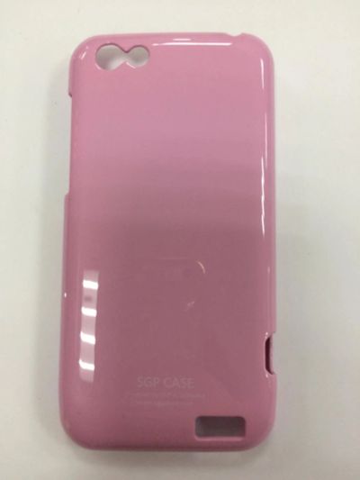 Лот: 10536435. Фото: 1. Чехол HTC One V Пластик Розовый... Чехлы, бамперы