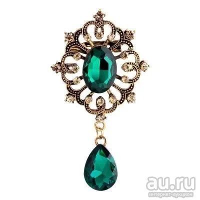 Лот: 7618743. Фото: 1. Брошь с капелькой маленькая. Броши