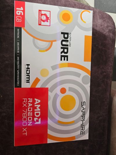 Лот: 25397822. Фото: 1. RX 7800 XT saphire pure. Видеокарты