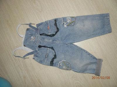 Лот: 3736180. Фото: 1. комбенезон джинсовый 98-104. Брюки, шорты, джинсы