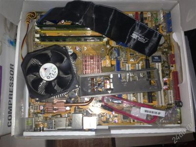 Лот: 2443811. Фото: 1. ASUS P5KR + coreduo E2180 + кулер... Материнские платы