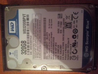 Лот: 11881771. Фото: 1. Жёсткий диск WDC WD3200bpvt-80JJ5T0. Жёсткие диски (HDD)