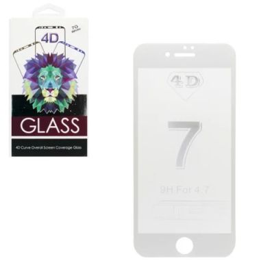 Лот: 11004766. Фото: 1. Стекло для IPhone 7 4D белый GLASs. Защитные стёкла, защитные плёнки