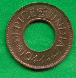 Лот: 9379583. Фото: 1. Британская Индия 1 пайс 1944 Георг... Азия