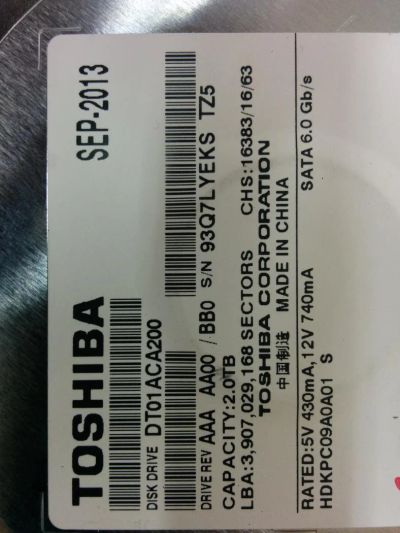 Лот: 5314414. Фото: 1. HDD 2 Tb SATA 6Gb / s Toshiba... Жёсткие диски (HDD)