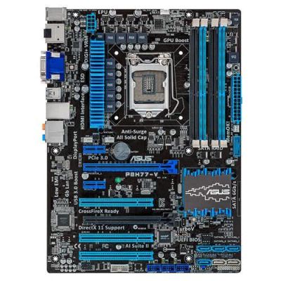 Лот: 10255083. Фото: 1. Мат. плата ASUS P8H77-V. Материнские платы