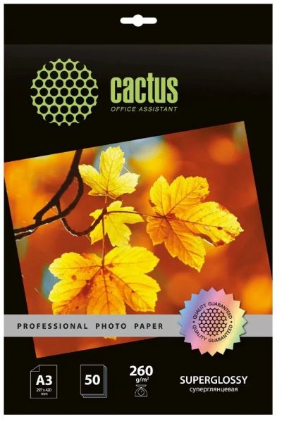 Лот: 25010668. Фото: 1. Бумага Cactus 260 г/м2, А3, PROF... Бумага