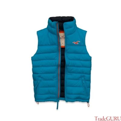 Лот: 4537096. Фото: 1. Жилет голубой Hollister р-ры M... Верхняя одежда