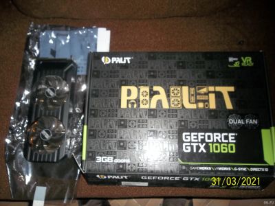 Лот: 17423449. Фото: 1. Видеокарта palit GTX 1060 3GB. Видеокарты