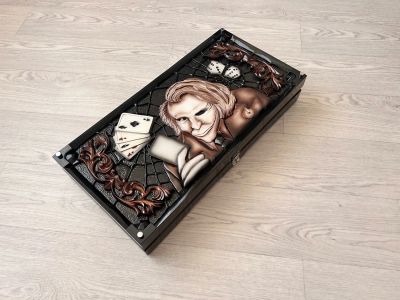 Лот: 24871463. Фото: 1. Нарды ручной работы 0712. Шахматы, шашки, нарды