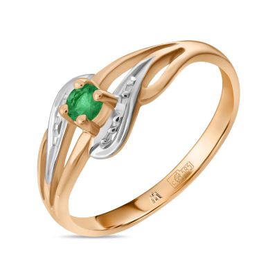 Лот: 24650722. Фото: 1. Кольцо с изумрудом. Кольца, перстни