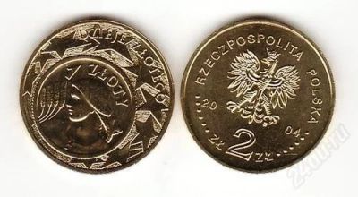 Лот: 2769765. Фото: 1. 2 злотых 2004 год. История злотых... Европа