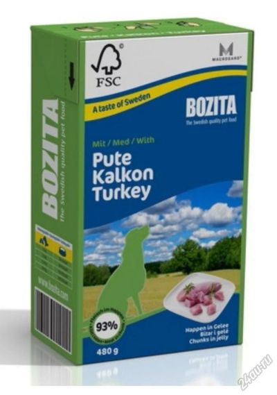 Лот: 5562350. Фото: 1. Консервы Bozita Turkey для собак... Корма