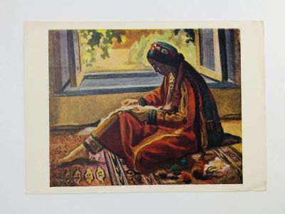 Лот: 23298385. Фото: 1. Данешвар Ю. П. За рукоделием... Открытки, конверты