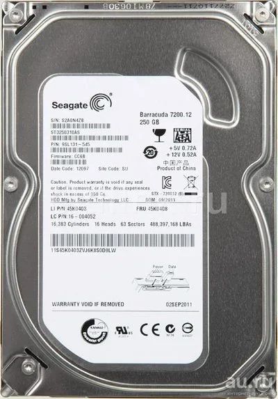 Лот: 8184542. Фото: 1. HDD 250 Gb SATA-II 300 Seagate... Жёсткие диски (HDD)