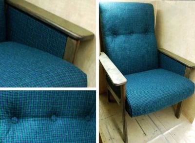 Лот: 22162877. Фото: 1. Кресло в "клетку". Румыния. Кресла, пуфы