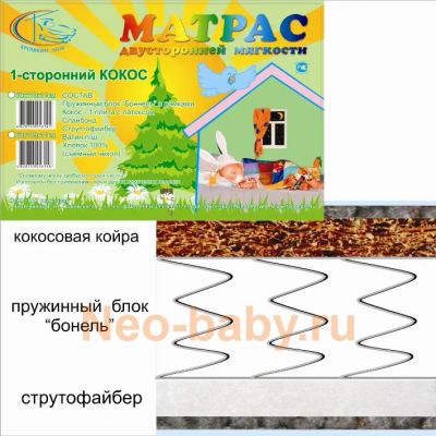 Лот: 3941019. Фото: 1. Односторонний ортопедический матрас... Постельные принадлежности