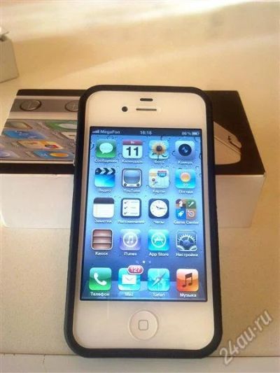 Лот: 1640117. Фото: 1. iphone 4 16 gb White! (sim-free... Смартфоны