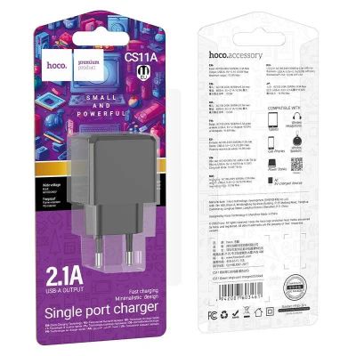 Лот: 22142491. Фото: 1. СЗУ HOCO CS11A single USB port... Зарядные устройства, блоки питания, адаптеры сетевые для смартфонов