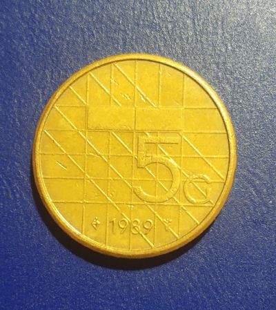 Лот: 25031444. Фото: 1. Нидерланды 5 гульденов 1989 г. Европа