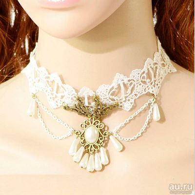 Лот: 8696200. Фото: 1. Колье. "Белая леди"1. Колье