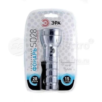 Лот: 9318243. Фото: 1. Фонарь ERA SD28 28xLED, алюминий... Фонарики