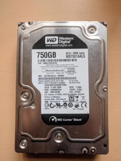 Лот: 14572079. Фото: 1. Western Digital 750 Gb в нерабочем... Жёсткие диски (HDD)
