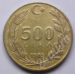 Лот: 198316. Фото: 1. Турция. 500 лира 1989г. (3). Ближний восток