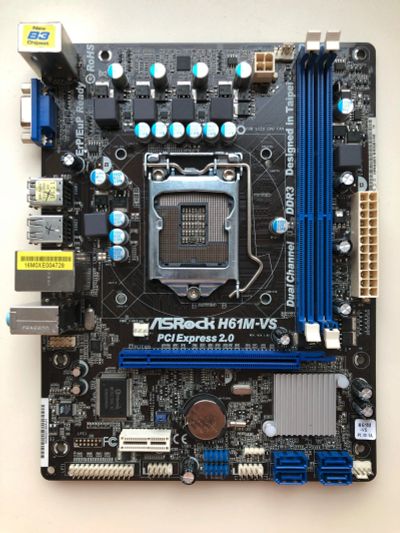 Лот: 20256637. Фото: 1. MB ASRock H61M-VS (iH61)(не работают... Материнские платы