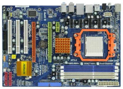Лот: 3502049. Фото: 1. Мать на AM3 сокете ASRock M3A770DE... Материнские платы