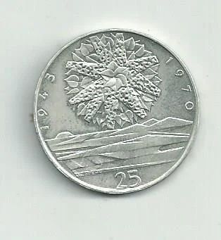 Лот: 5817207. Фото: 1. Чехословакия монета 25 крон "25... Европа
