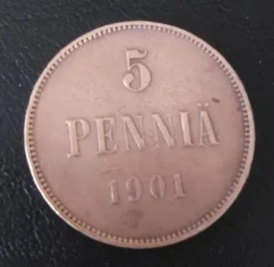 Лот: 25772374. Фото: 1. Николай II ! Для Финляндии! 5... Россия до 1917 года